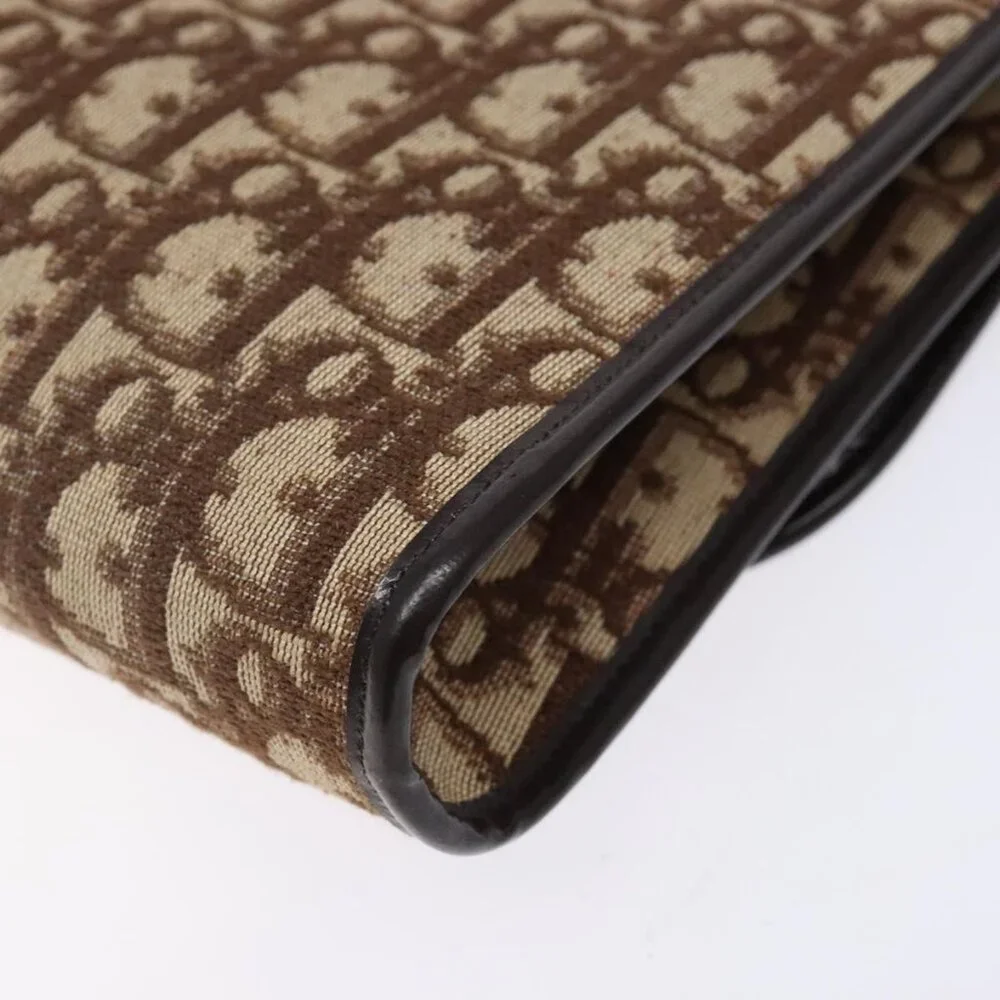 Authentic Christian Dior Trotter Canvas Shoulder Bag Brown Gold - Picture 8 of 16